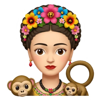Frida Kahlo with monkey sticker