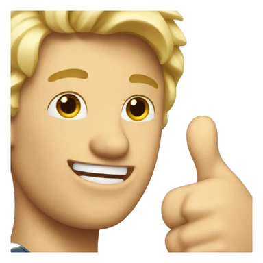 blond hair man thumbs up sticker