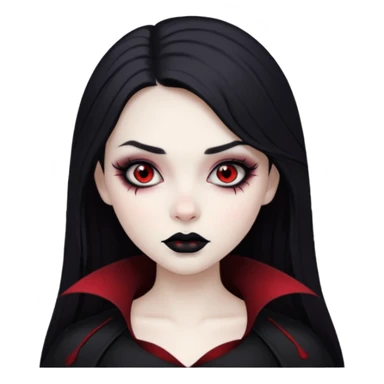 девушка вампир с темными волосами и готическим макияжем sticker