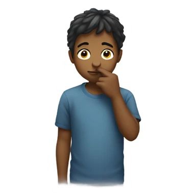 boy picking nose sticker