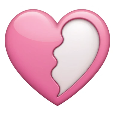 Coração metade rosa e metade branco emoji sticker