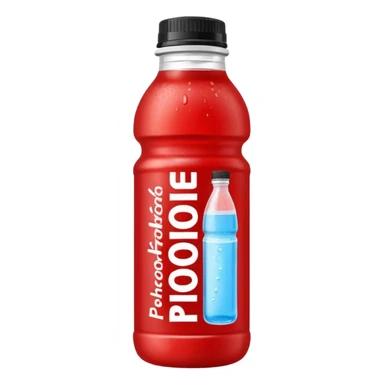 A red bottle of sports drink “prime hydration” with a black cap and large lettering sticker