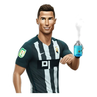 Cr7 avec une vape sticker