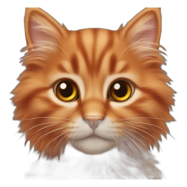 red fluffy kitten with brown almond eyes sticker
