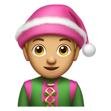Pink christmas elf  sticker