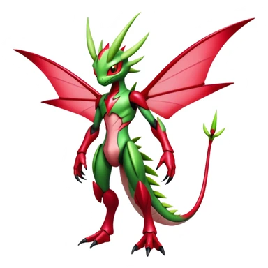  Cool Edgy Shiny Futuristic Ethereal Legendary Scizor-Digimon-Schyther-Flygon-hybrid full body sticker