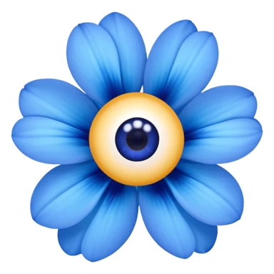 blue flowers with two eyes sticker