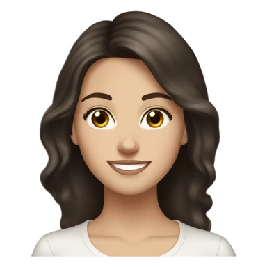 White girl long dark brown hair and brown eyes happy new year sticker