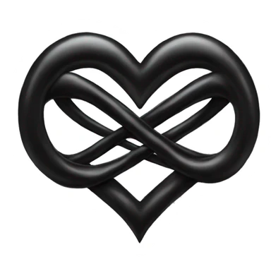 Infinity sign inside a black heart sticker