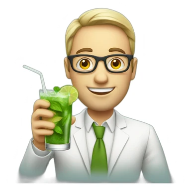white teacher drinking mojito sticker