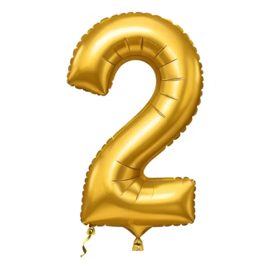 7 number in gold ballon sticker