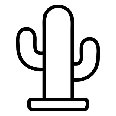 outlined icon of a cactus representing Mexico sticker