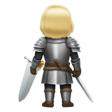knight blonde hair back, rear view sticker