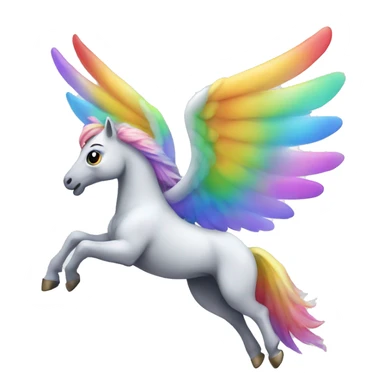 flying Pegasus with shimmering rainbow wings. sticker
