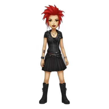 Fantasy female punk rock dress up sticker