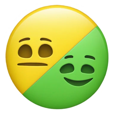 green half circle yellow half circle sticker