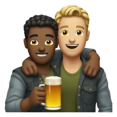 A gay couple drinking beer  sticker