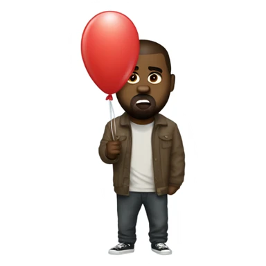 kanye with balloon in mouth sticker