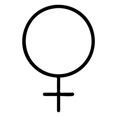 classic female gender symbol, simple and clear sticker