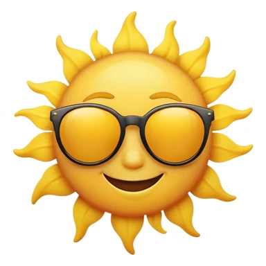 A cool sun wearing sunglasses sticker
