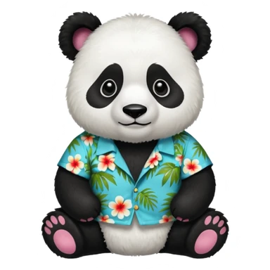panda bear wear aloha shirt sticker