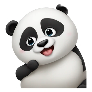 Panda kissing sticker