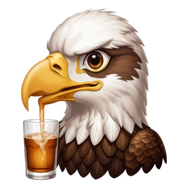 Eagle drinking Malort  sticker