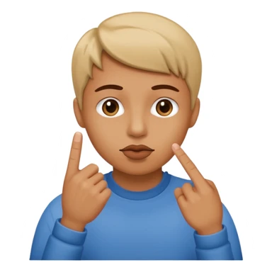  touching their lower lip with their index finger  sticker