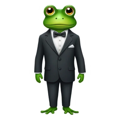 Frog in a suit sticker