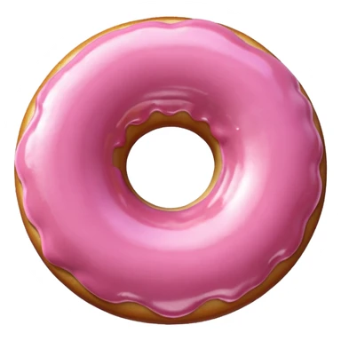 light pink metallic 3d donut shape sticker