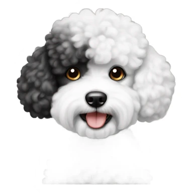 black and white bichon poodle sticker