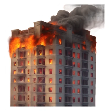 Building on fire sticker