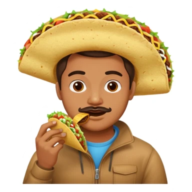 Man with no nose eating taco sticker