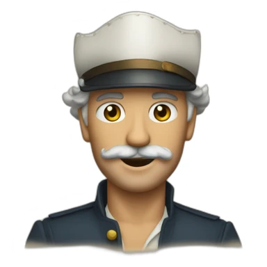 Dick Sand at the helm of the schooner sticker