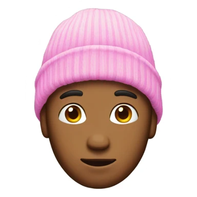 Guy with pink hair and beanie sticker