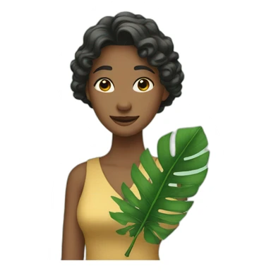 fanning with palm leaves sticker