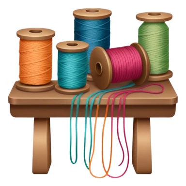 Weaving icon, spools of yarn, fabric swatches, sewing patterns, and finished clothes, minimalistic style, clean lines, transparent background. sticker