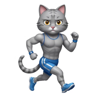cool cat finishing a marathon sticker