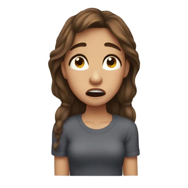 Brown hair girl crying emotion  sticker