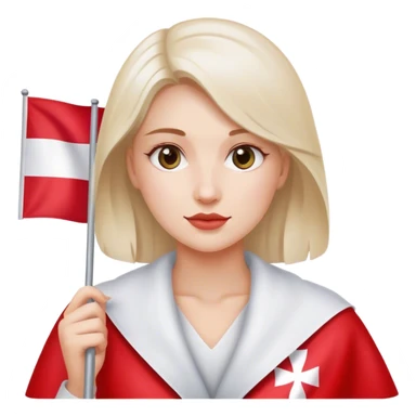 woman with poland flag sticker
