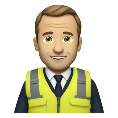 Macron avec un gilet jaune  sticker