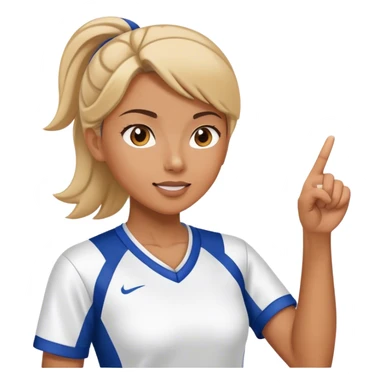 female sport coach pointing finger and talking sticker
