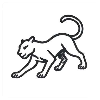 black panther, hand-drawn sketch style, dynamic pose sticker