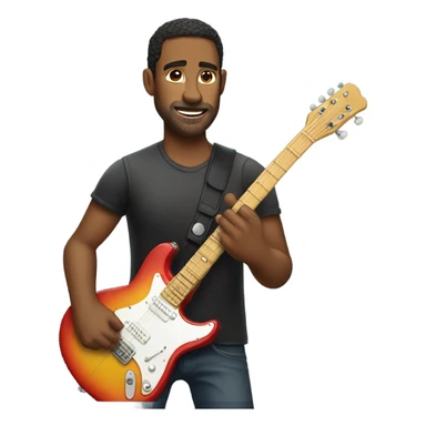 Creat a big man with some stubble who is playing guitar sticker