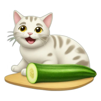 cat eating zucchini sticker