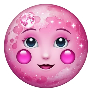 Pink sparkly moon sticker