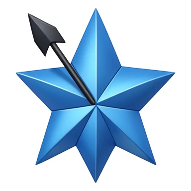 Make a blue star with black right Mark inside sticker