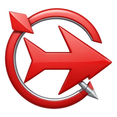 Red circle with a tilted arrow going through it sticker