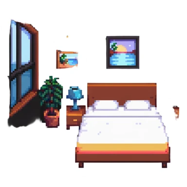 aesthetic bedroom with twinkly fairy lights and green vines growing on the walls sticker