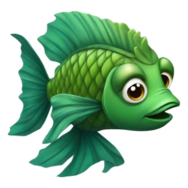 Green scaly man-fish with seaweed hair sticker